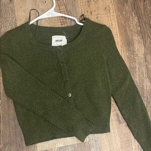 Aerie Olive Cardigan Sweater